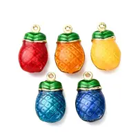 Pineapple Brass Enamel Pendants