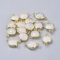 Golden Tone Brass Glass Links connectors