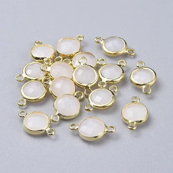 Golden Tone Brass Glass Links connectors