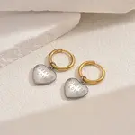 201 Stainless Steel Heart with Word Hoop Earrings