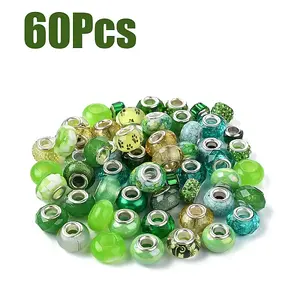 60Pcs Resin European Beads