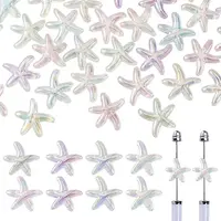 40Pcs 5 Colors Plating Acrylic Beads