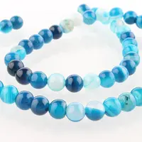 Natural Striped Agate/Banded Agate Round Bead Strands