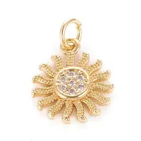 Brass Micro Pave Clear Cubic Zirconia Pendants