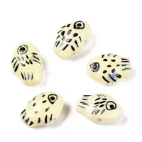 Handmade Printed Porcelain Beads Strand