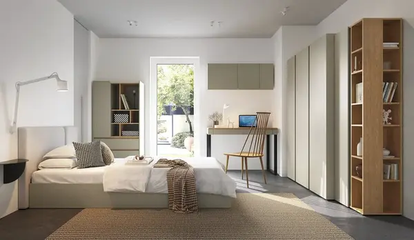 Velký studentský pokoj hailee - zelená/dub písečný