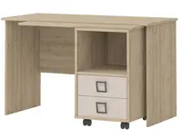 Psací stůl s pojízdným kontejnerem sloane - buk/béžová