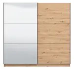 Šatní skříň s posuvnými dveřmi a zrcadlem catalina 220 - dub artisan