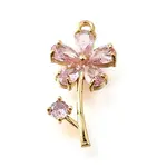 Brass Micro Pave Clear Cubic Zirconia Pendants