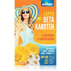 Vitar Super Beta-karoten s nechtíkom a sedmokráskou tablety pre krásne opálenie a zdravú pokožku 60 tbl
