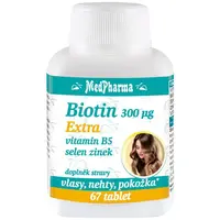 MedPharma Biotin 300 µg Extra tablety krásne vlasy, nechty a pokožka 67 tbl