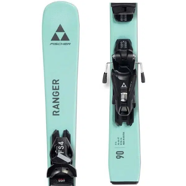 Fischer RANGER JR+FJ4 CA JRS Juniorské zjazdové lyže, tyrkysová, veľkosť