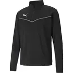 Puma TEAMRISE 1 4 ZIP TOP Pánska mikina so zipsom, čierna, veľkosť