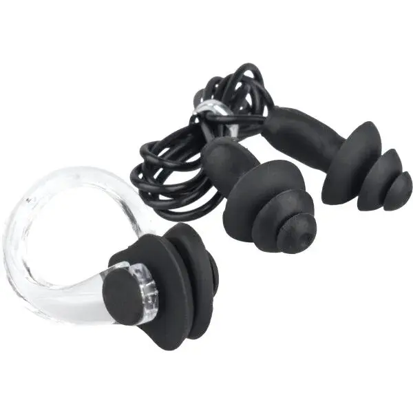 AQUOS EAR PLUG + NOSE CLIP SET Špunty do uší a nosná svorka, čierna, veľkosť