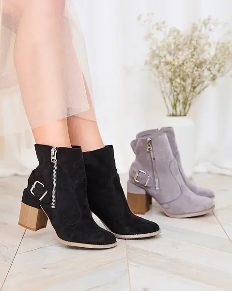 Resti Black eco-suede women's high stiletto boots Acimra