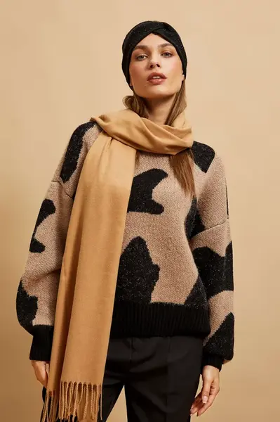 Marisse Smooth Dark Beige Scarf
