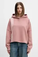 Mikina adidas Originals 3-Stripes dámská, oranžová barva, s kapucí, s aplikací, JW3601