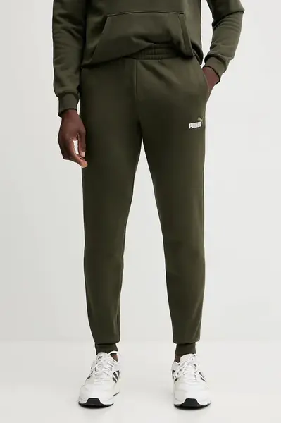 Tepláky Puma pánské, zelená barva, s aplikací, 684713