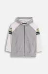 Dětská mikina Coccodrillo šedá barva, s kapucí, vzorovaná, ACADEMY BOY JUNIOR