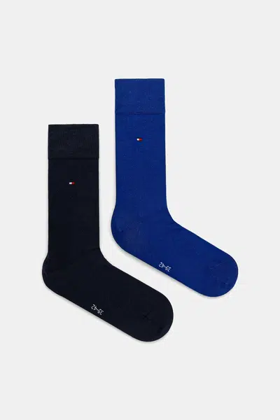 Ponožky Tommy Hilfiger 2-pack modrá barva, 371112
