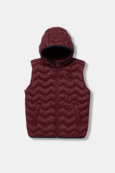 Dětská vesta United Colors of Benetton vínová barva, 2TWDCJ00R