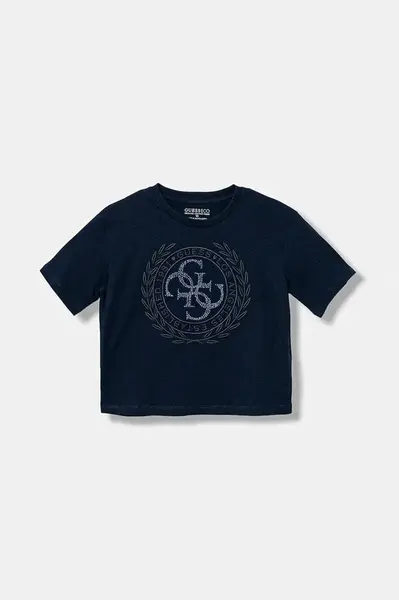 Dětské bavlněné tričko Guess tmavomodrá barva, J5BI22 I3Z14