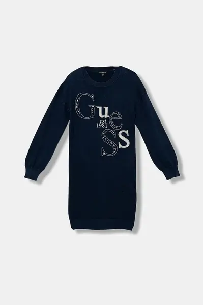 Dívčí šaty Guess tmavomodrá barva, midi, J5BK20 Z2NQ2