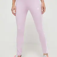 Legíny adidas dámské, růžová barva, vzorované