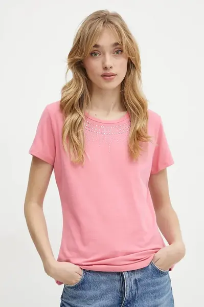 Tričko Liu Jo růžová barva, TA5214 JS003