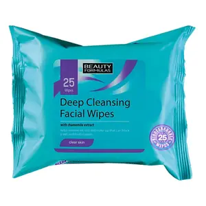 Beauty Formulas BIO rozložitelné čisticí ubrousky na obličej s Heřmánkem 25 ks