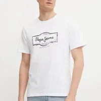 Bavlněné tričko Pepe Jeans DAXTON TEE bílá barva, s potiskem, PM509786