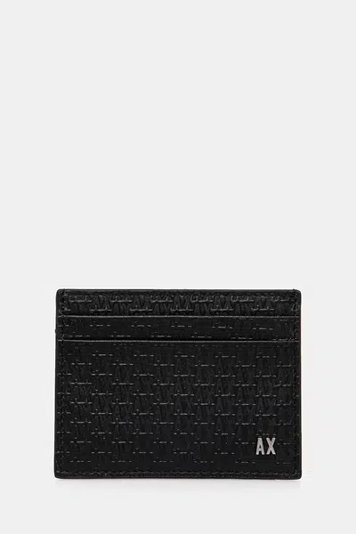 Kožené pouzdro na karty Armani Exchange černá barva, 958053 4R847
