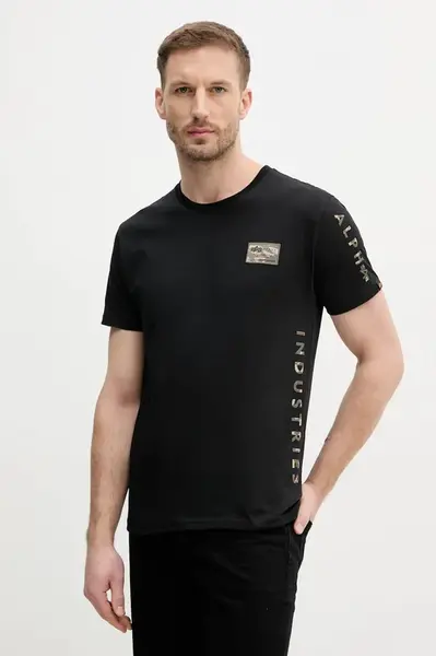 Bavlněné tričko Alpha Industries Camo Sleeve T