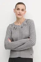Kardigan Artigli dámský, šedá barva, lehký, ACMA000067