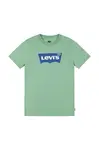 Dětské tričko Levi's zelená barva, s potiskem
