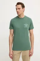 Bavlněné tričko Guess zelená barva, s potiskem, M5RI86 K9RM1