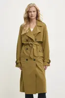 Trench kabát Answear.LAB dámský, zelená barva, přechodný