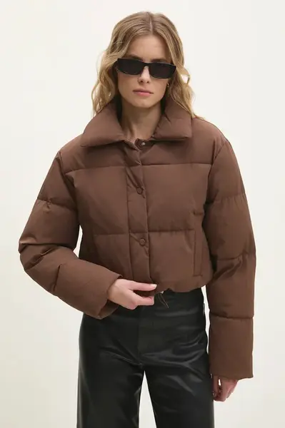 Bunda Answear.LAB dámská, hnědá barva, zimní