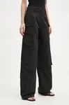 Kalhoty Heliot Emil dámské, černá barva, kapsáče, high waist, HE.W.10.113.BLK01