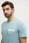 Bavlněné tričko Calvin Klein tyrkysová barva, s potiskem, K10K113800