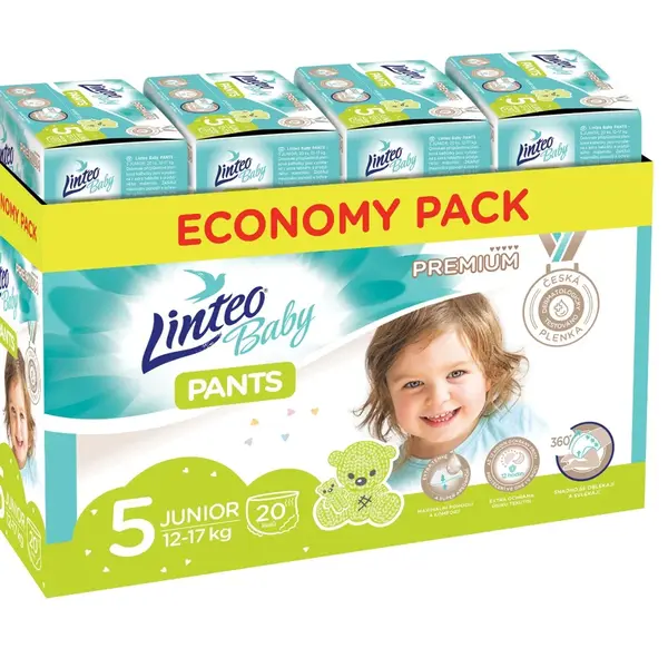 Linteo Baby Pants PREMIUM 5 Junior 12-17 kg kalhotkové plenky 80 ks
