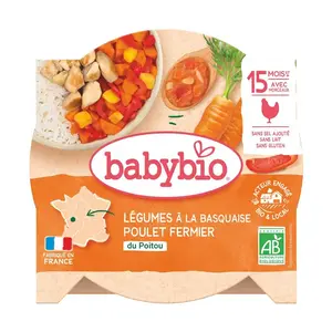 Babybio Zelenina s baskickým kuřetem a rýží 260 g