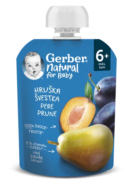 Gerber Natural Kapsička Hruška/švestka 90 g