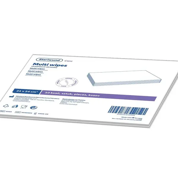 Steriwund Multi wipes 21x24 cm víceúčelové ubrousky 10 ks