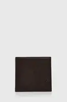 Kožená peněženka Polo Ralph Lauren hnědá barva, 405914235