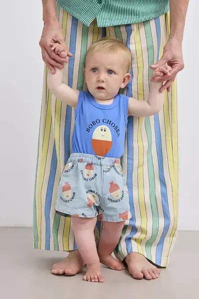 Dětské bavlněné šortky Bobo Choses Morning Egg modrá barva, 125AB048
