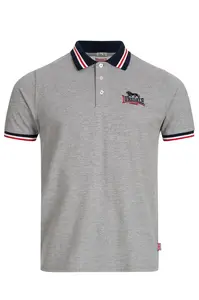 Pánské tričko s límcem Lonsdale Marl Grey