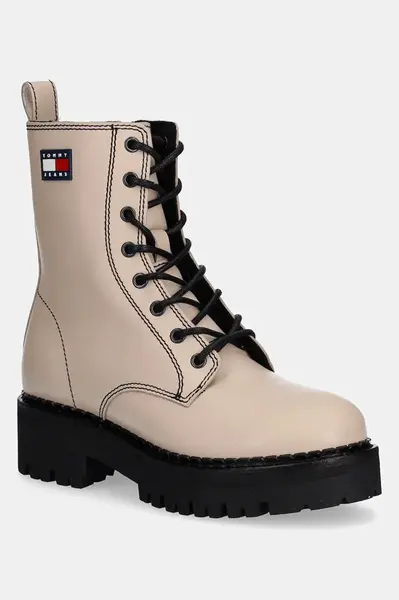 Kožené workery Tommy Jeans TJW URBAN LACE UP BOOT