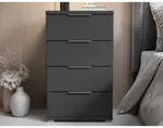 Noční stolek/skříňka se 4 zásuvkami Smilla, výška 79 cm, grafitový