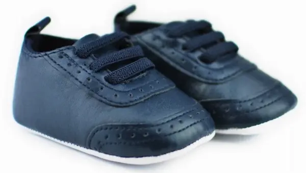 Baby Nellys Kojenecké capáčky/botičky, koženkové s prošitím, granát